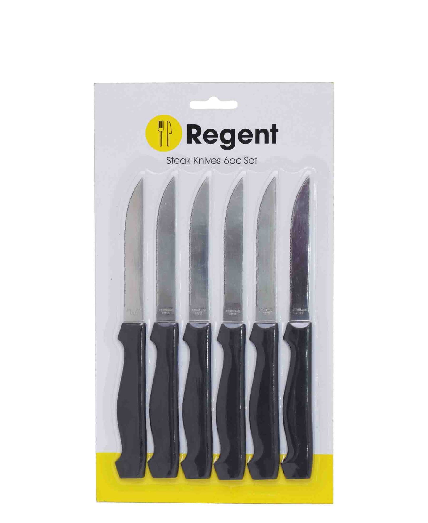 Regent Steak Knives 6 Piece Set - Black