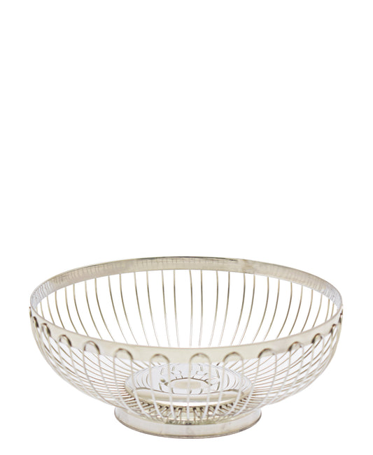 Regent Bread Basket Round 20cm - Silver