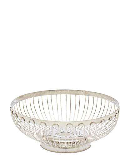 Regent Bread Basket Round 20cm - Silver