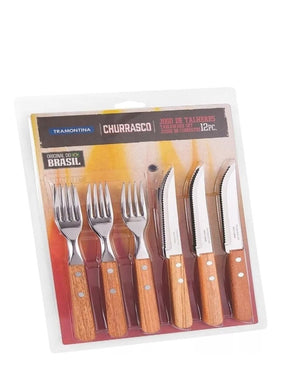 Tramontina Churrasco Cutlery Set 12 Pieces - Brown