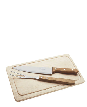 Tramontina 2 Piece Meat Knife & Fork Carving Set - Silver