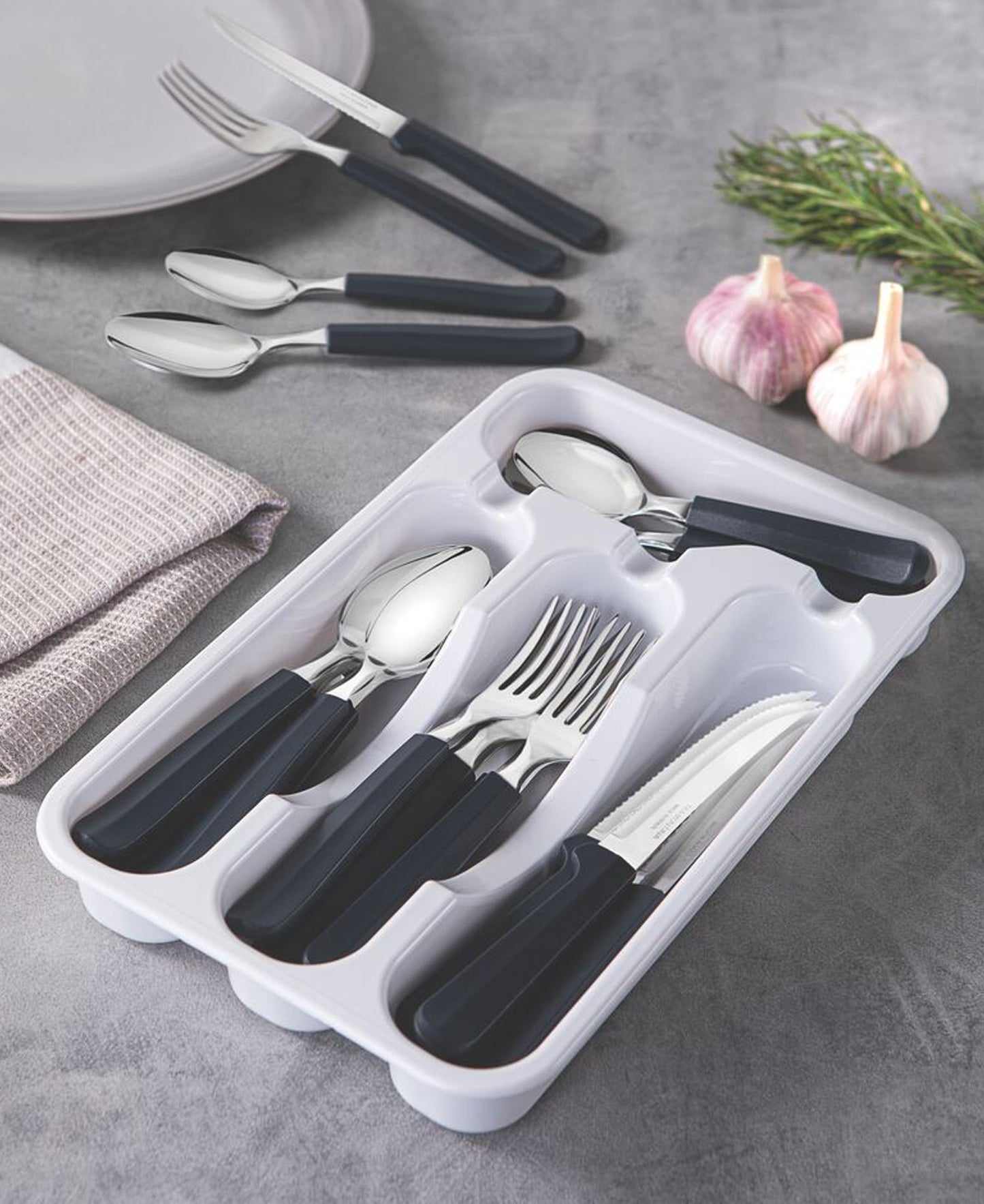 Tramontina 25 Pieces Tableware Set With Steak Knives - Black