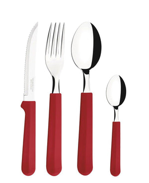 Tramontina 25 Piece Tableware Set With Steak Knives - Red