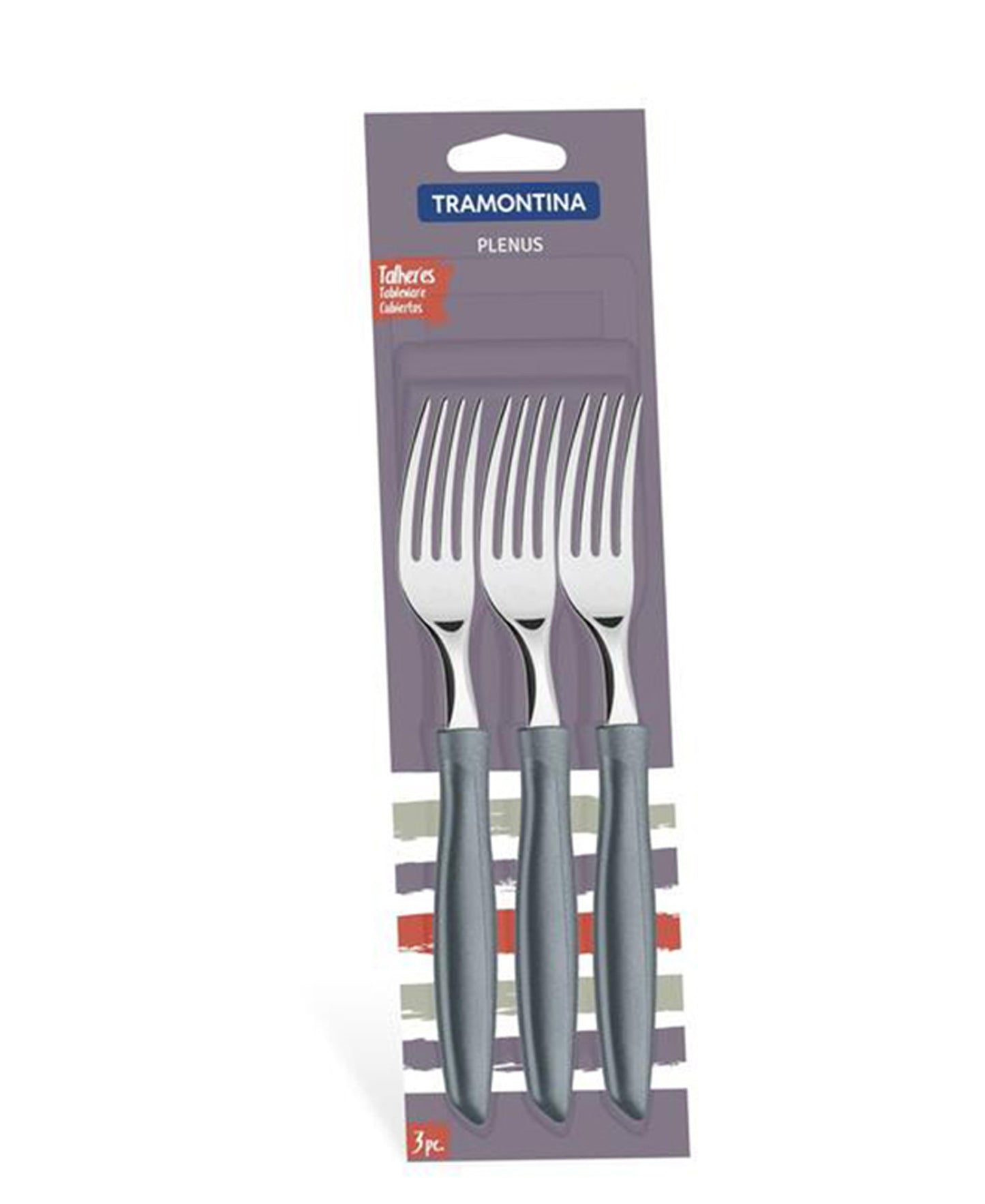 Tramontina 3 Piece Plenus Range Table Fork Set - Grey