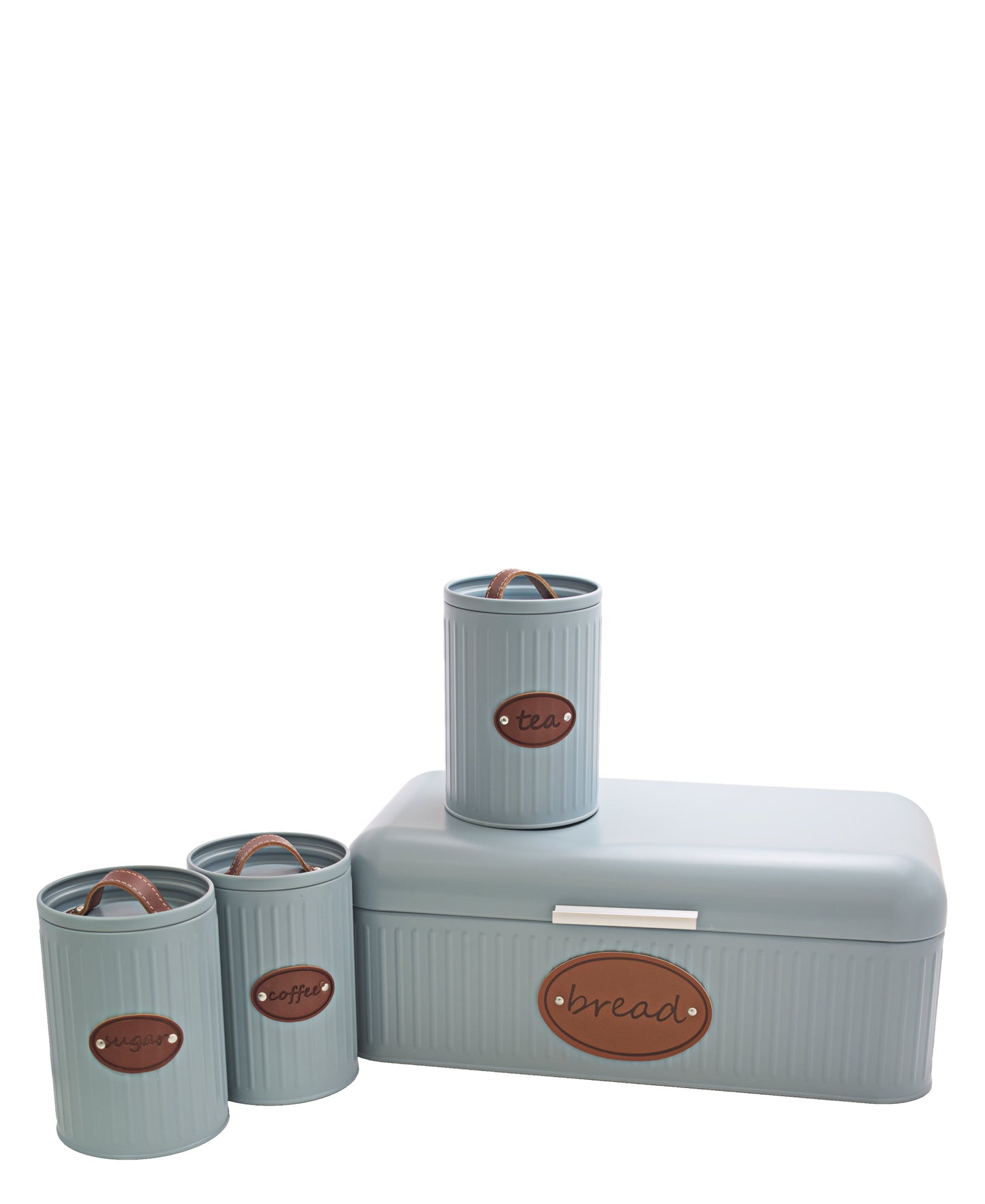 Kitchen Life French Bread Bin & Canister Set - Duck-Egg Blue