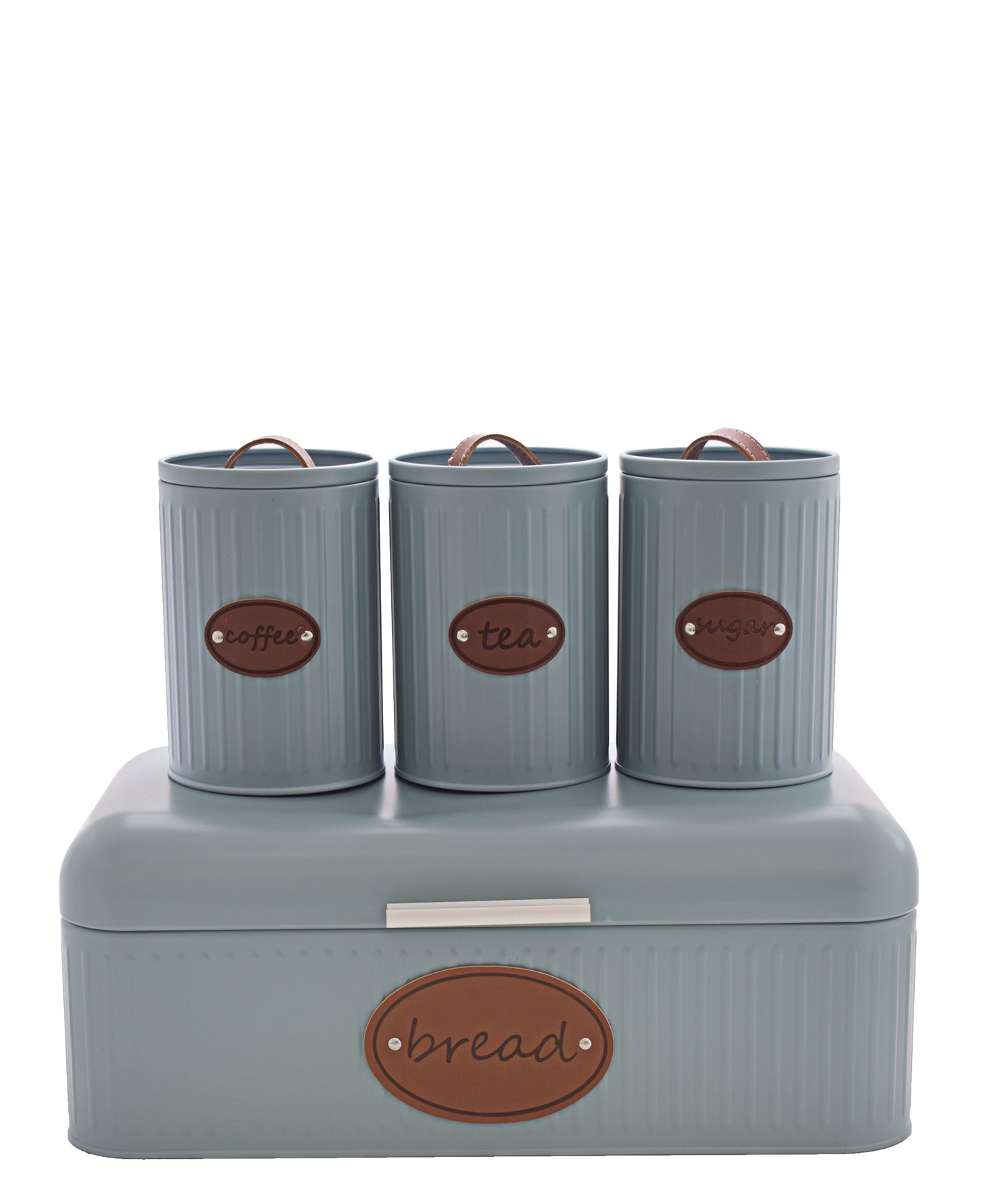 Kitchen Life French Bread Bin & Canister Set - Duck-Egg Blue