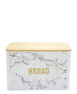 Aqua Marble Bread Bin - White & Grey