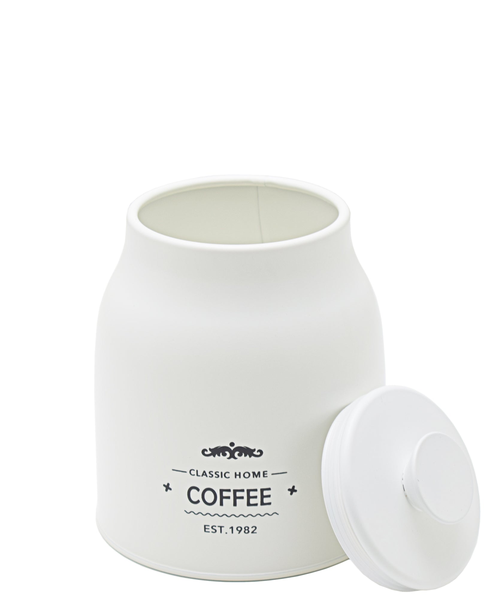 Aqua Iron White Coffee Canister - White