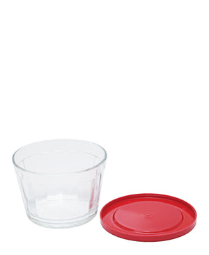 American 350ml Cup Bowl With Plastic Lid - Red