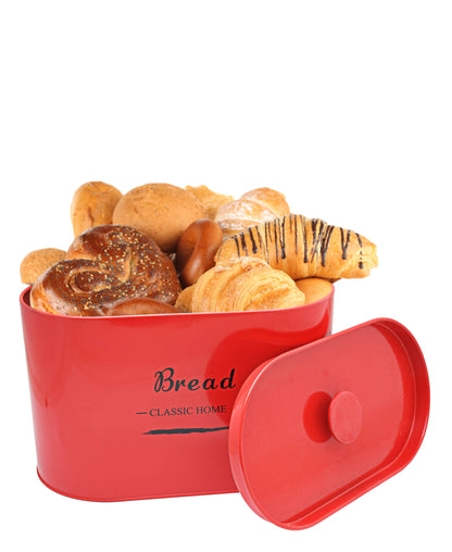 Retro Oval Bread Bin - Red