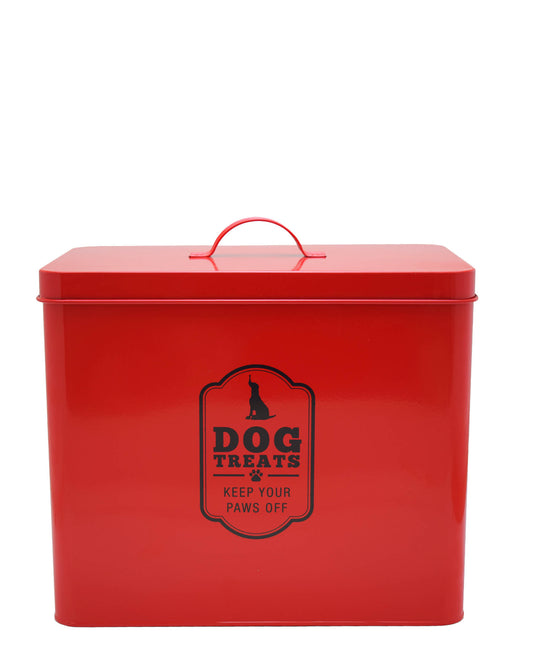 Retro Dog Food Storage Tin - Red