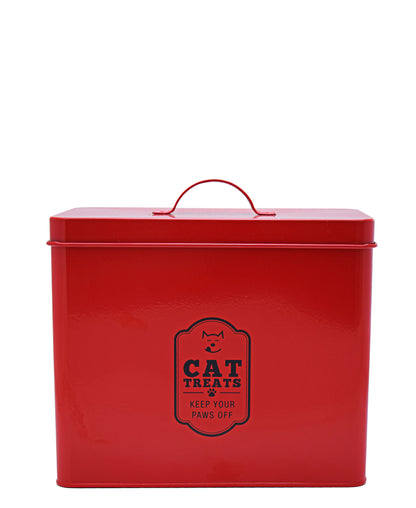 Retro Cat Treat Storage Box - Red