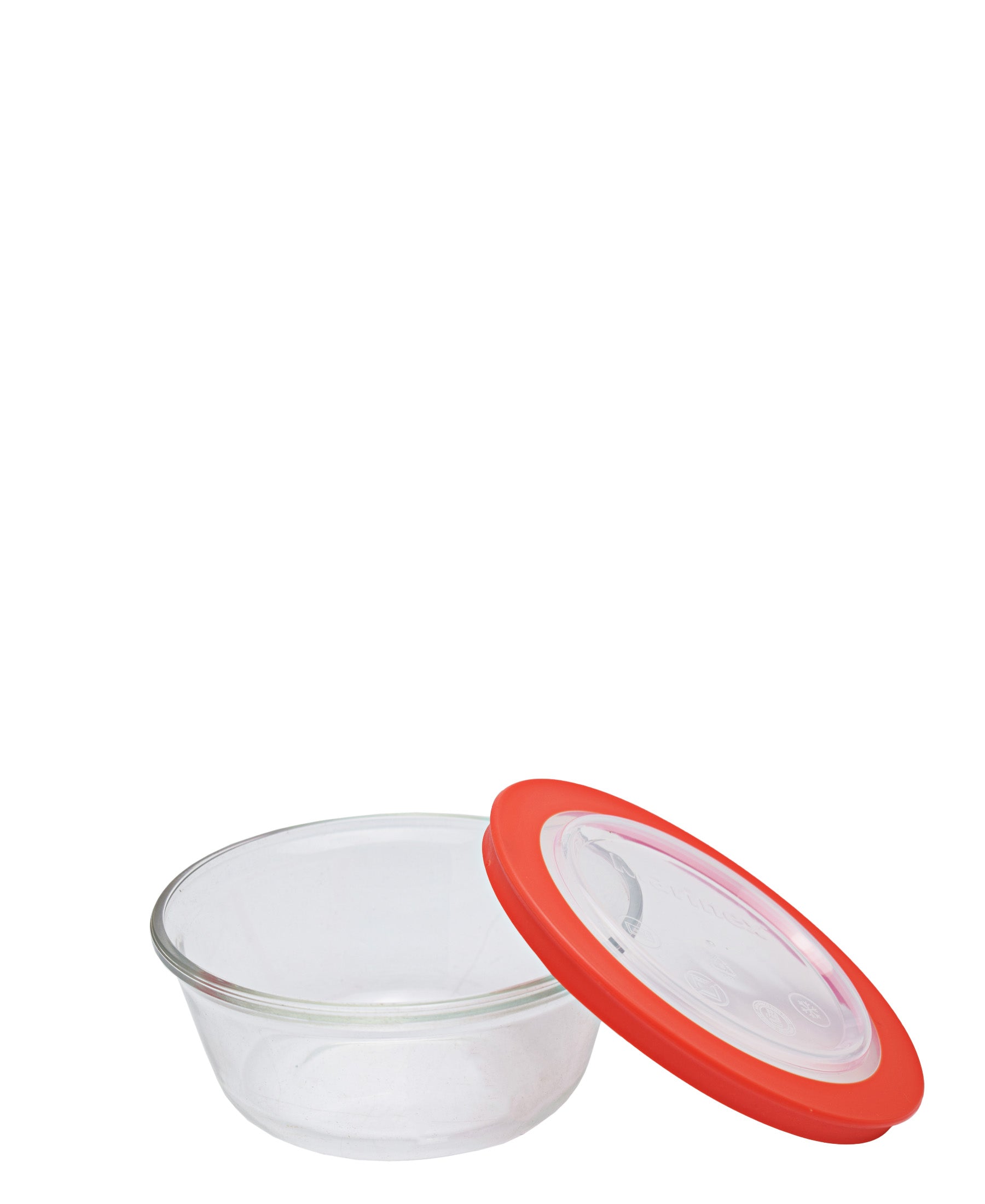 Marinex Bowl Round With Plastic Lid 600ml - Red