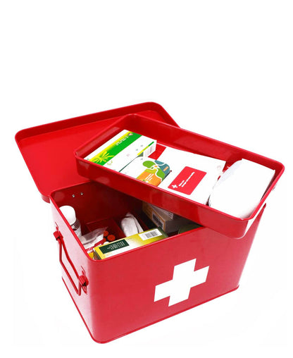 Retro Medicine Storage Box - Red