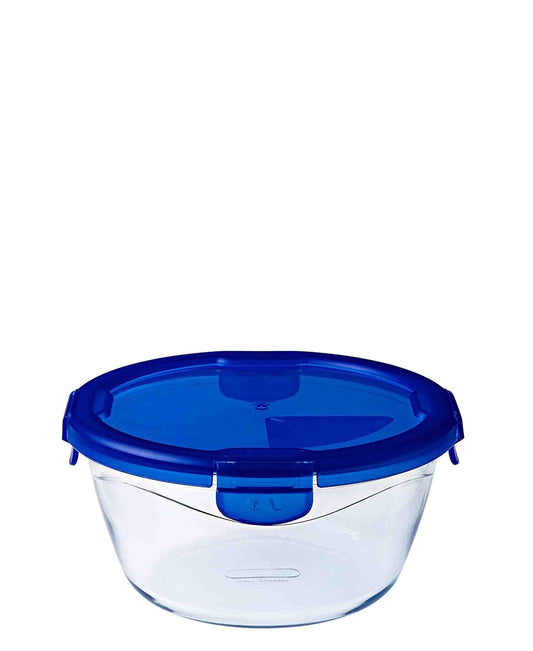Pyrex Cook & Go Medium Round Bowl with Lock-Lid 19cm - Clear
