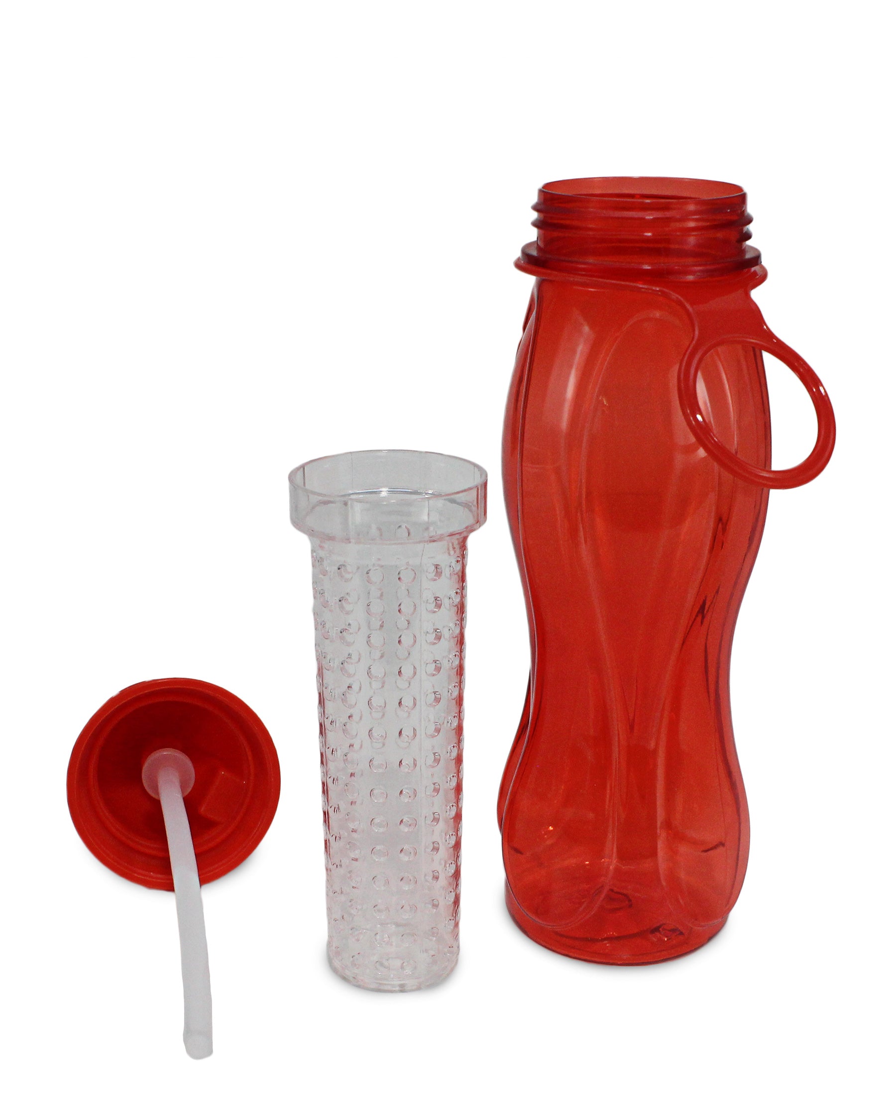 Aqua Water Bottle With Fruit Infuser - Red