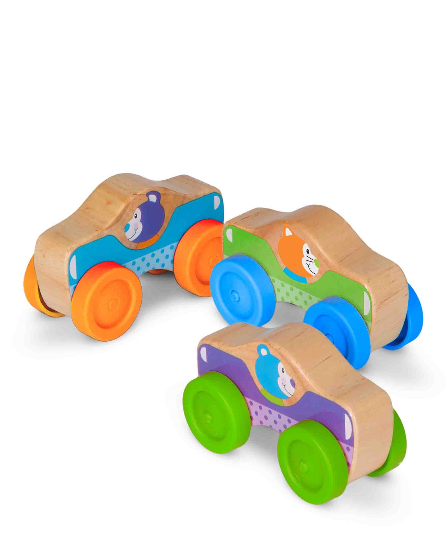 Melissa & Doug First Play Wooden Animal Stacking Cars