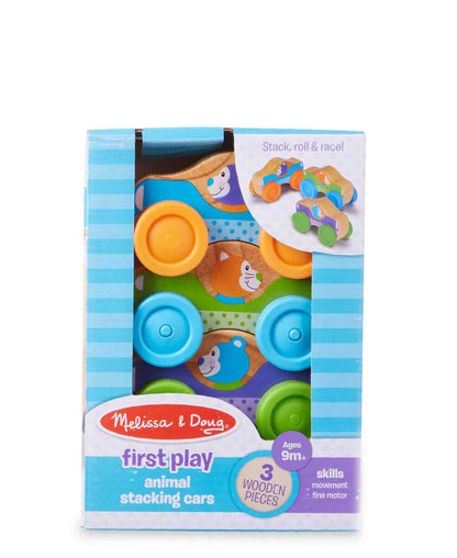 Melissa & Doug First Play Wooden Animal Stacking Cars