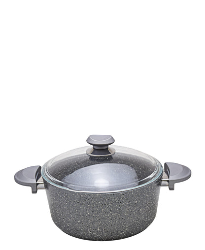 OMS Non Stick 22cm Granite Deep Casserole - Grey