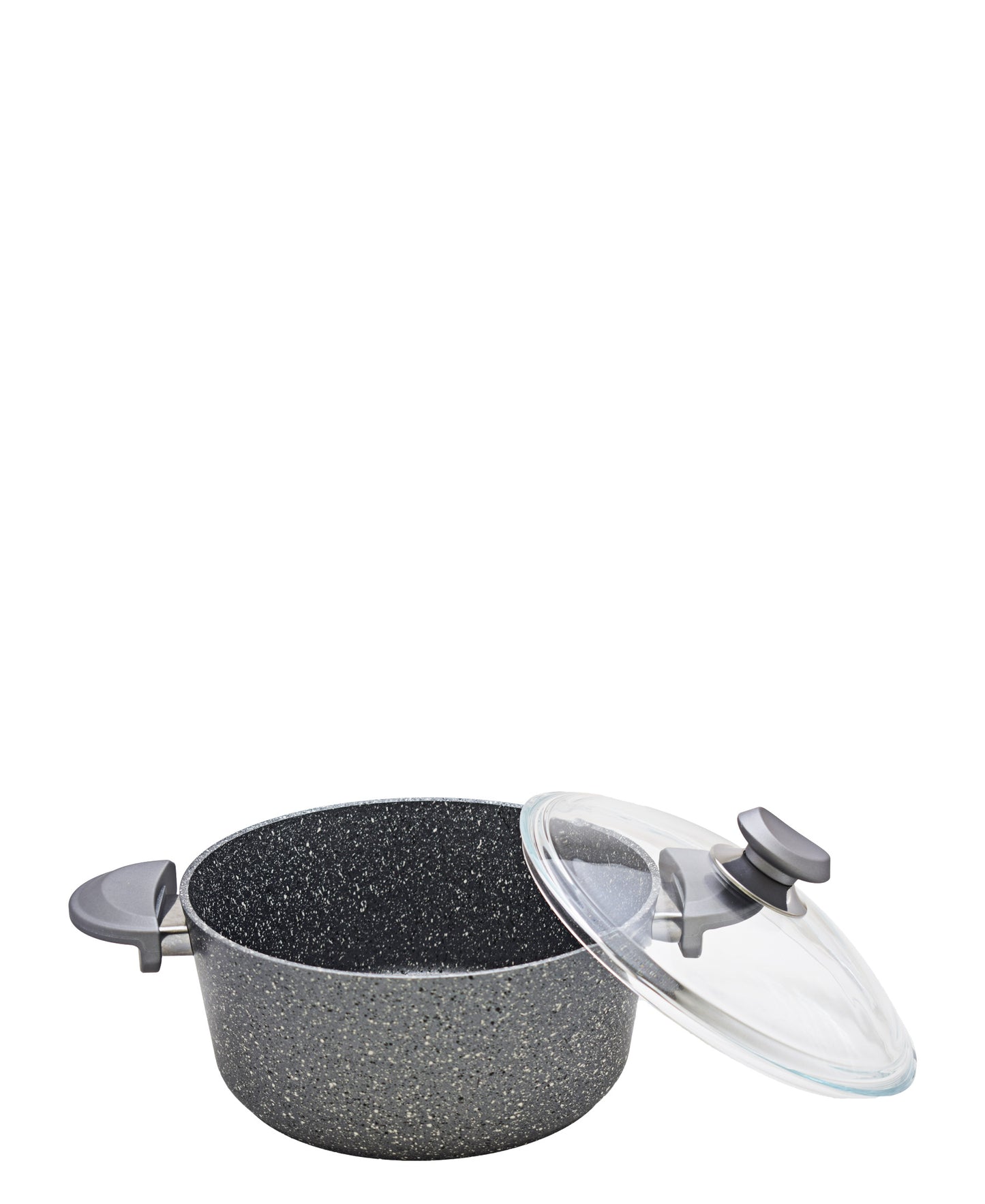 OMS Non Stick 22cm Granite Deep Casserole - Grey