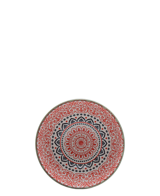 Shanghai Ethnic 12cm Bowl - Red, Grey & White