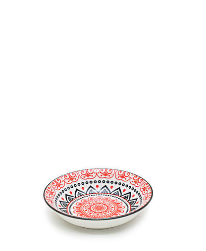 Shanghai Ethnic 10cm Saucer - Red, Black & White