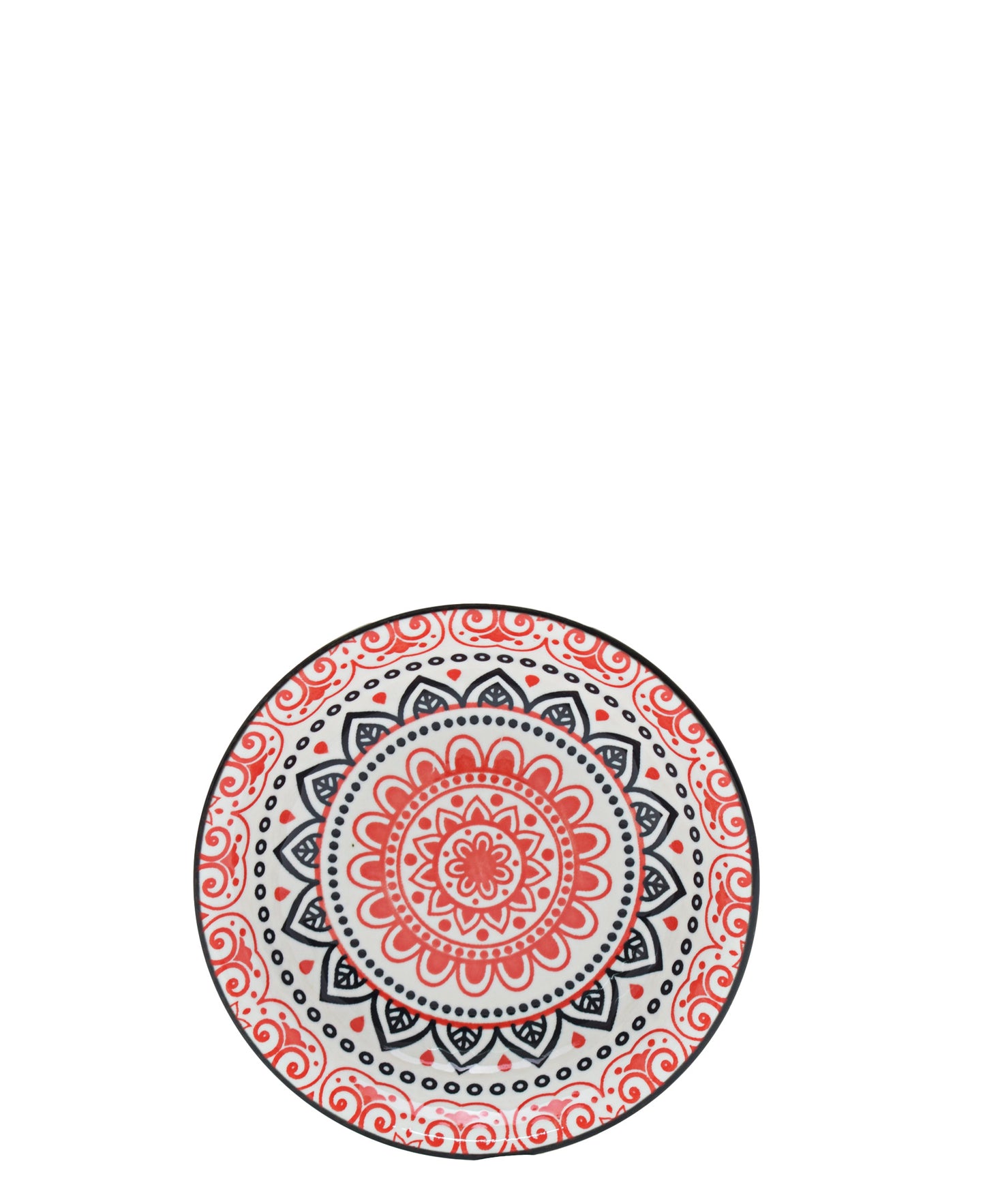 Shanghai Ethnic 10cm Saucer - Red, Black & White