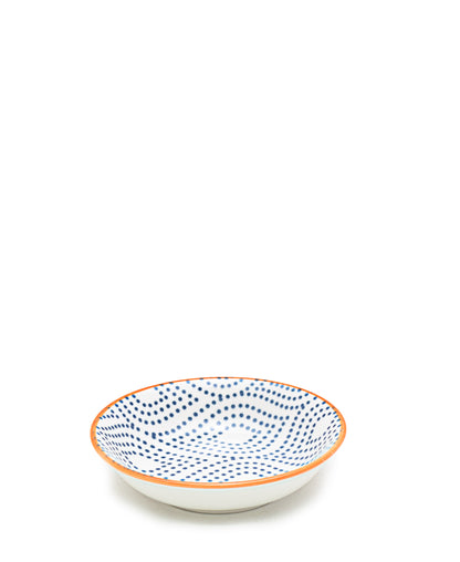 Shanghai Ethnic 10cm Saucer - Blue, Orange & White