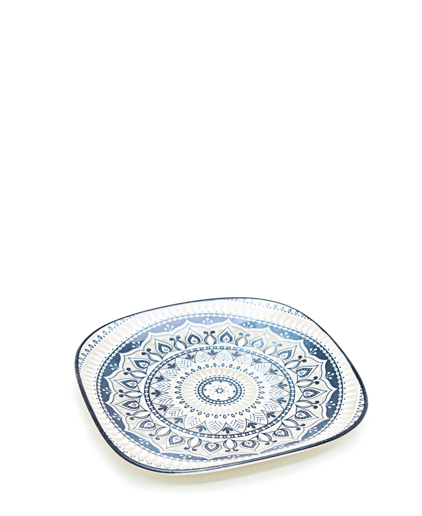 Shanghai Dinner Plate 22cm - White & Blue
