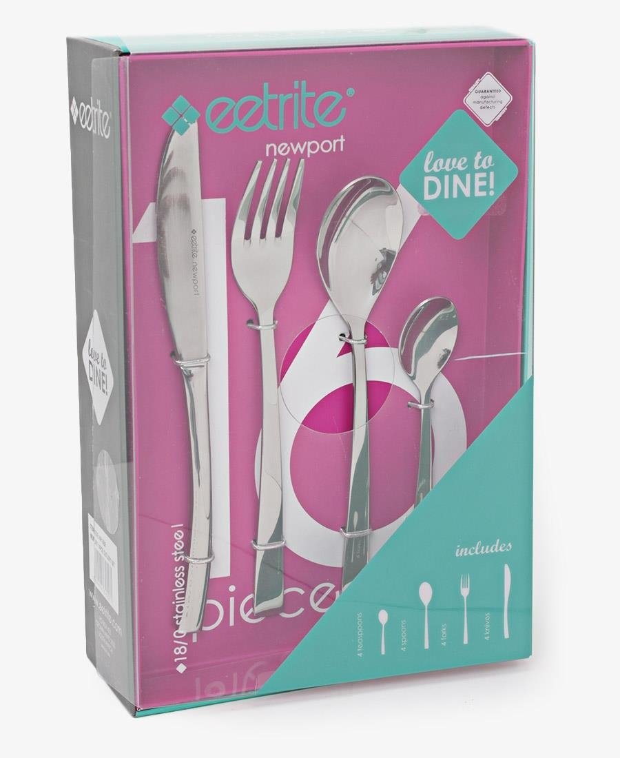 Eetrite 16 Piece Newport Cutlery - Silver