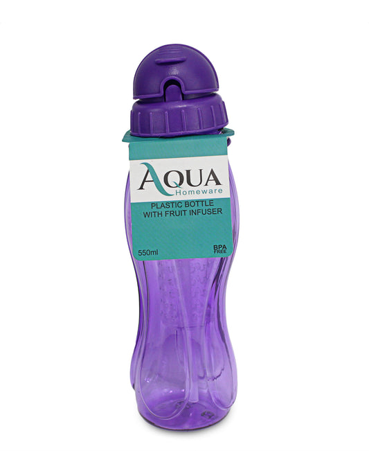 Aqua Water Bottle With Fruit Infuser - Purple