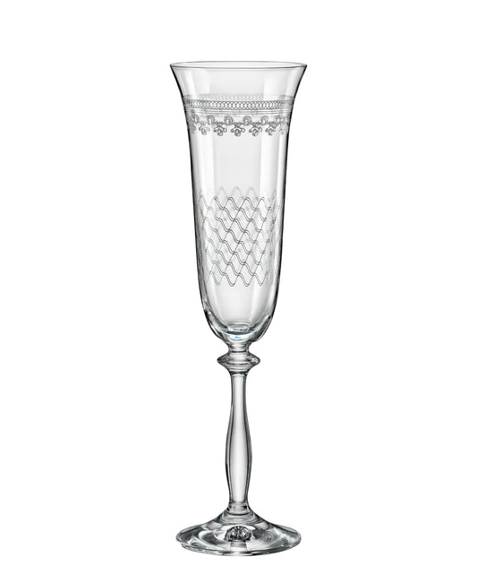 Bohemia Royal 6 Piece 190ml Flute Glass - Clear