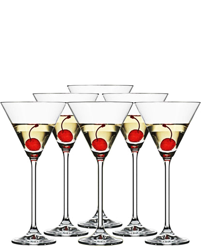 Bohemia Natalie Martini Glasses Set Of Six 280ML - Clear