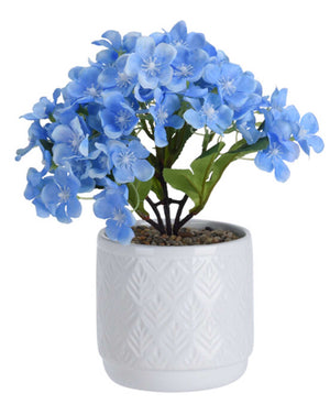 Urban Decor Decorative Artificial Plant In Box - White & Blue