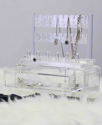 Ghost Necklace Organizer With Drawers - Transparent