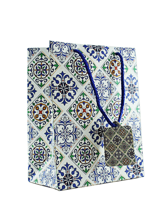Urban Decor Sienna Gift Bag Small Mixed - Blue & White