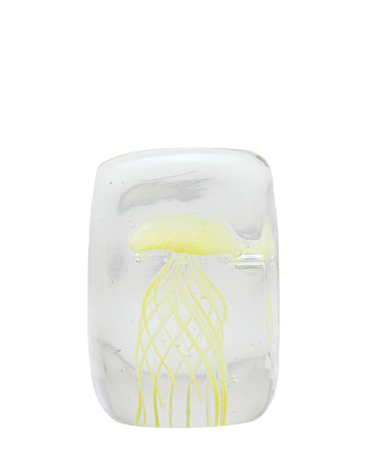 Urban Decor Paperweight Jellyfish Square 9cm - Yellow