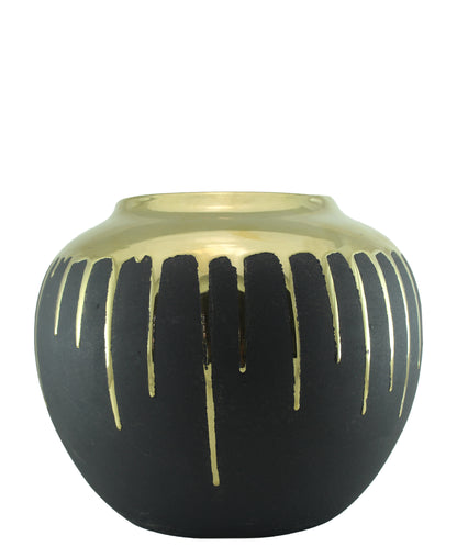 Urban Decor Gold Drip Vase - Black