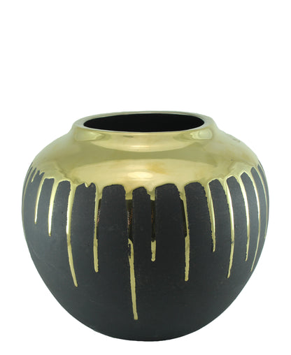 Urban Decor Gold Drip Vase - Black