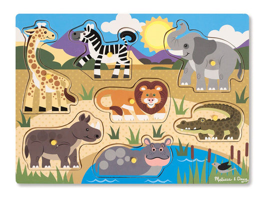 Melissa & Doug Safari Peg Puzzle - 7 Piece