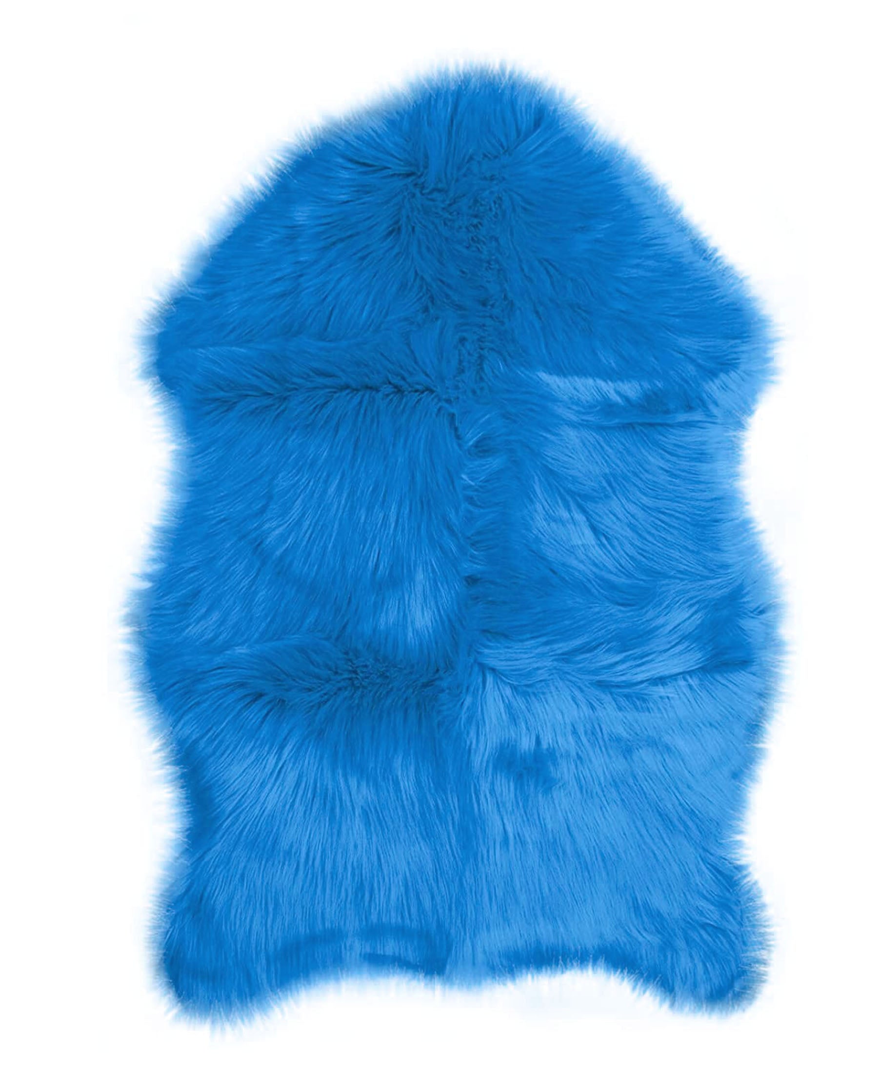 Shaggy Faux Fur Luxurious Shaped 600mm x 900mm - Teal