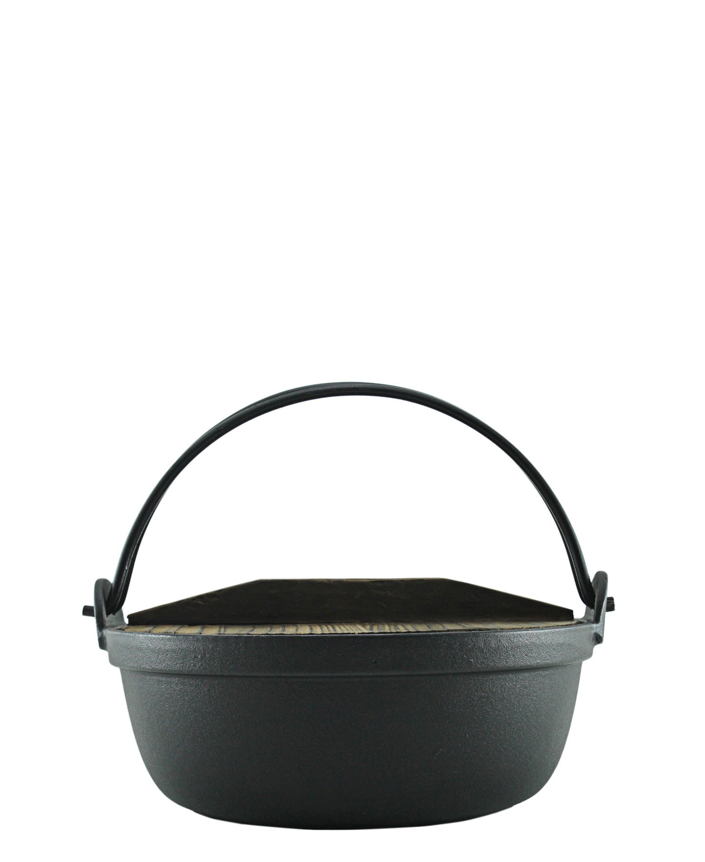 Regent Cast Iron Hot Pot With Wooden Lid - Black