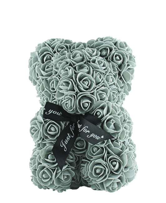 Lovers Design Floral Teddy Bear - Grey