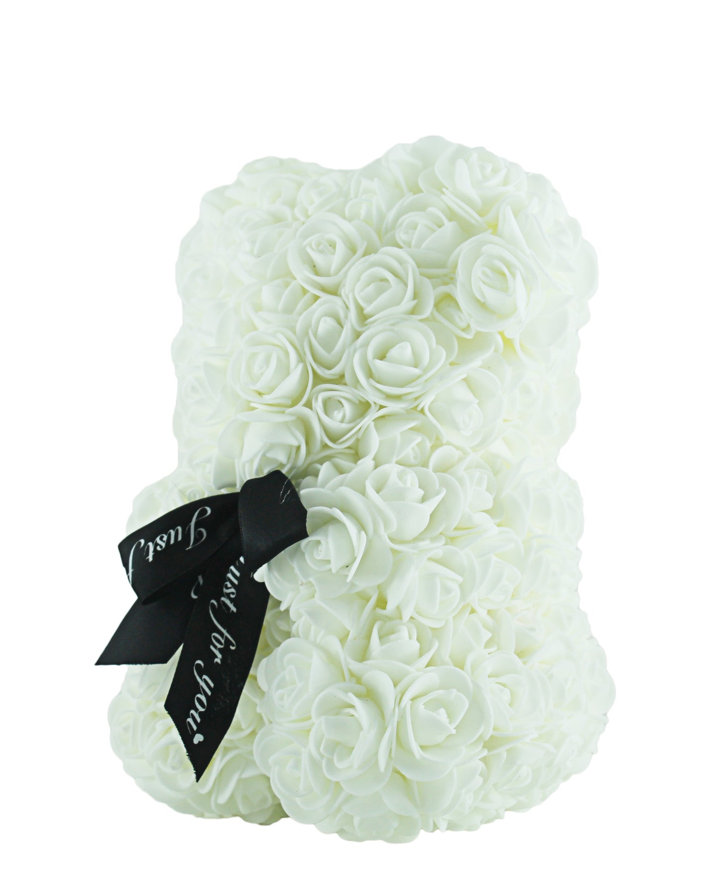 Lovers Design Floral Teddy Bear - White