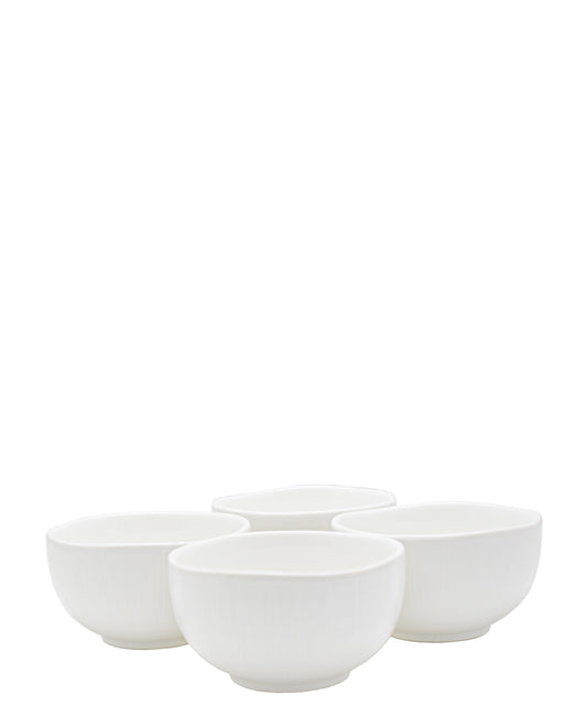 Symphony Linen Footed Bowl Set Of 4 - White