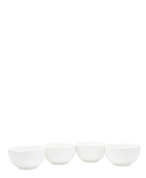 Symphony Linen Footed Bowl Set Of 4 - White