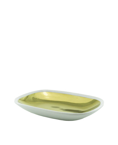 Symphony Adorn Tray Set Of 2 - White & Gold