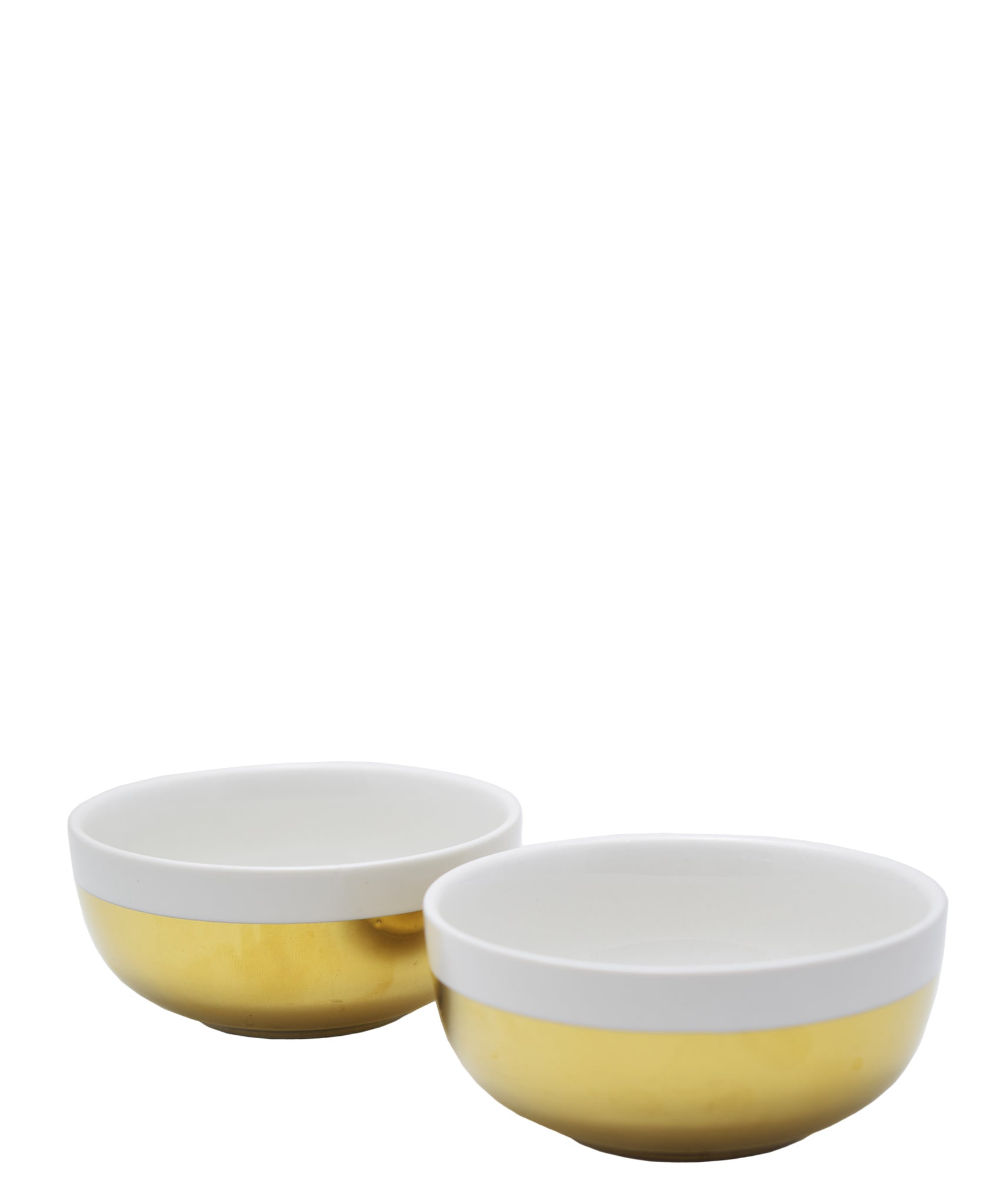 Symphony Adorn Gold Dip Bowls Set Of 2 - White & Gold