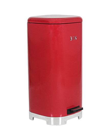 Retro Pedal Dust Bin 30LT - Red