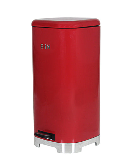 Retro Pedal Dust Bin 30LT - Red